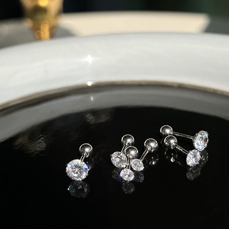 Ear studs women ear piercing simple small ear bone earrings ear accessories sleep no need to remove