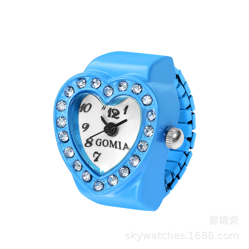 New Heart-shaped Ring Watch Watch Women's Watch Finger Watch Candy Color Gift Watch Fun