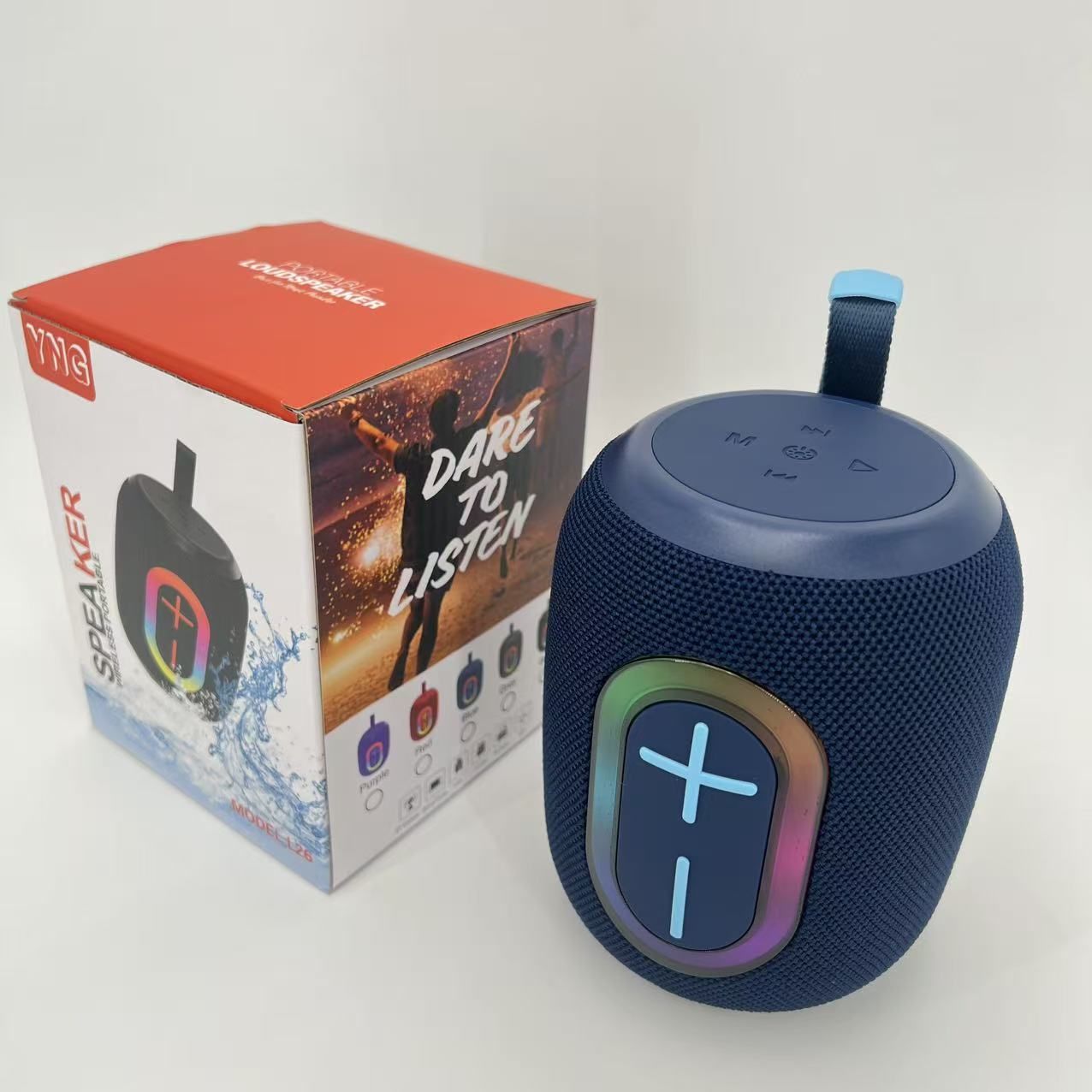 Small Steel Bar Portable RGB Bluetooth Speaker Outdoor Mobile Portable Bass Card Speaker