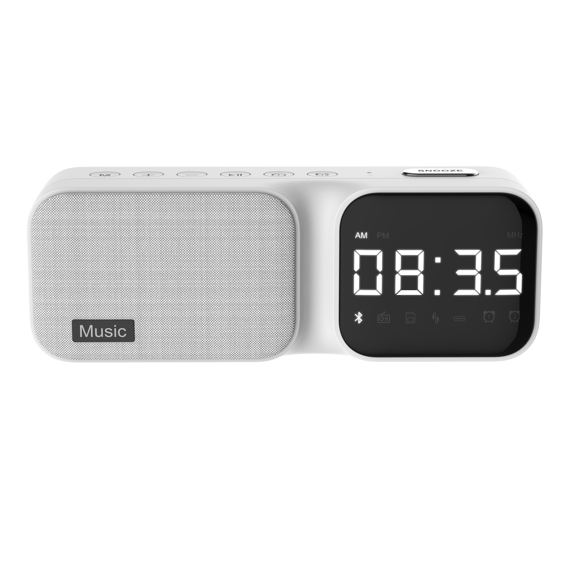 Electronic Clock Bluetooth Speaker Desktop Home Fabric Wireless Audio Portable Gift Bluetooth Speaker Student Alarm Clock