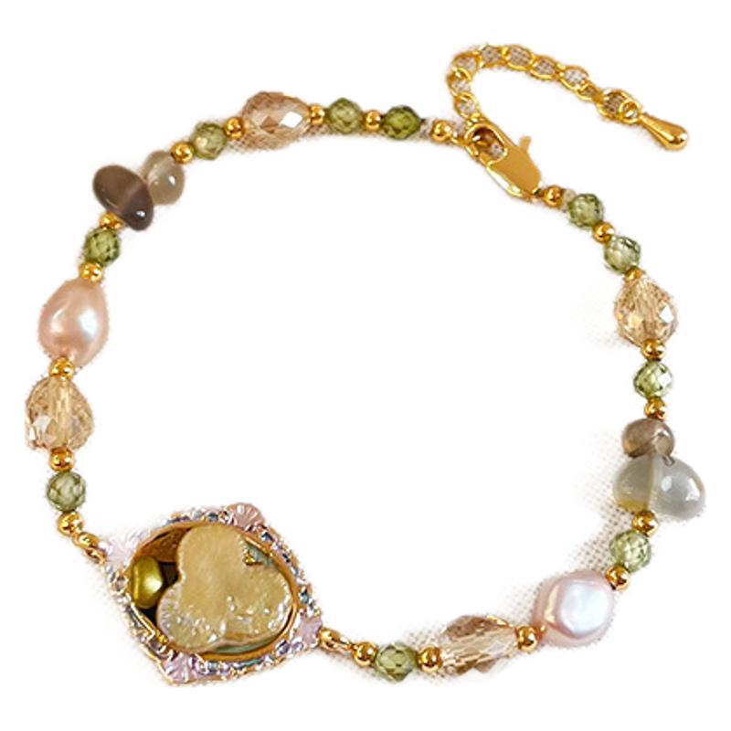 NALA Drip Oil Flower Pearl Bracelet Women Bracelet Women Fresh Sweet Bracelet