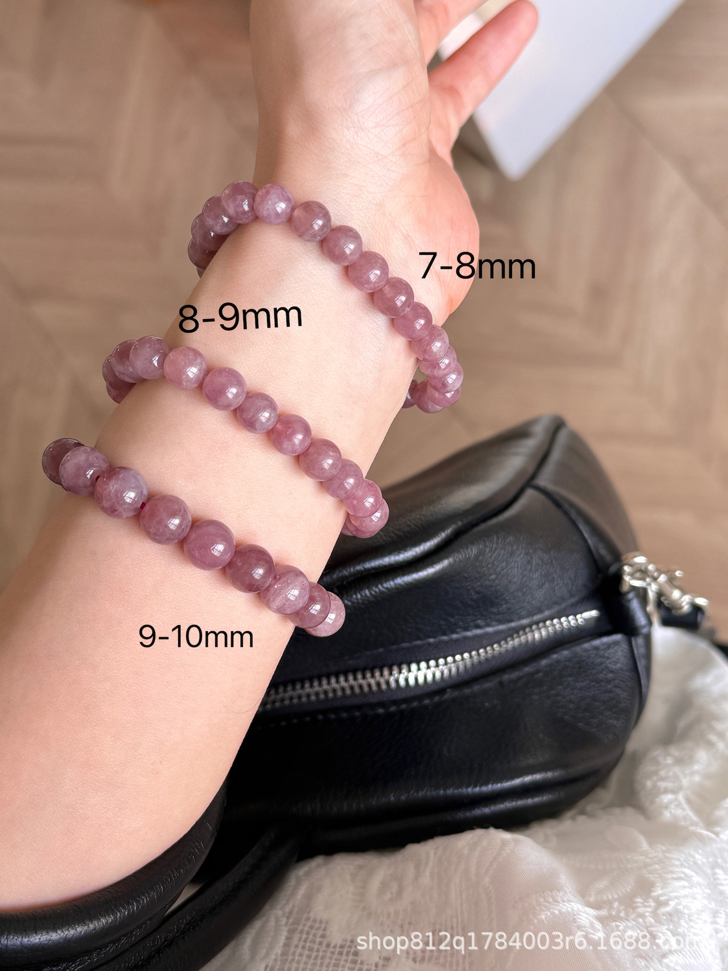 Summer simple natural amethyst bracelet for women stacking geometric pink purple紫锂辉 jewelry