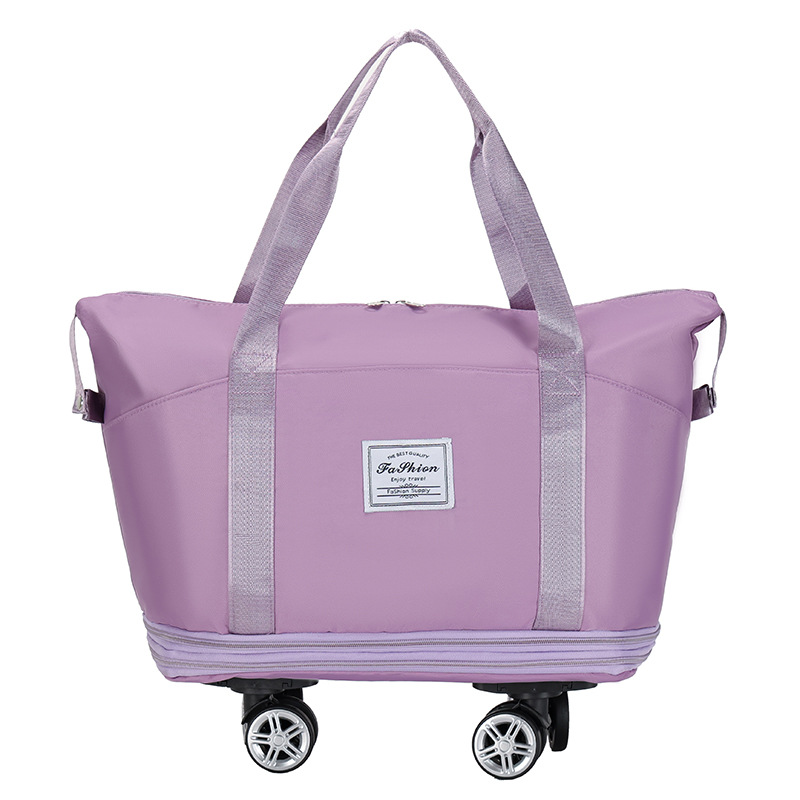 Travel bag with pulley universal wheel women large capacity foldable pull rod bag shopping storage luggage bag waterproof