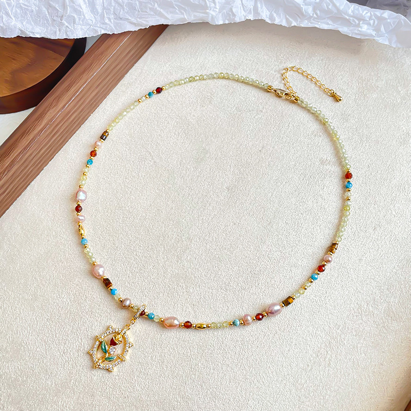 NALA New Chinese Style Accessories Freshwater Pearl Necklace Accessories Women Natural Stone Necklace Niche Clavicle Chain