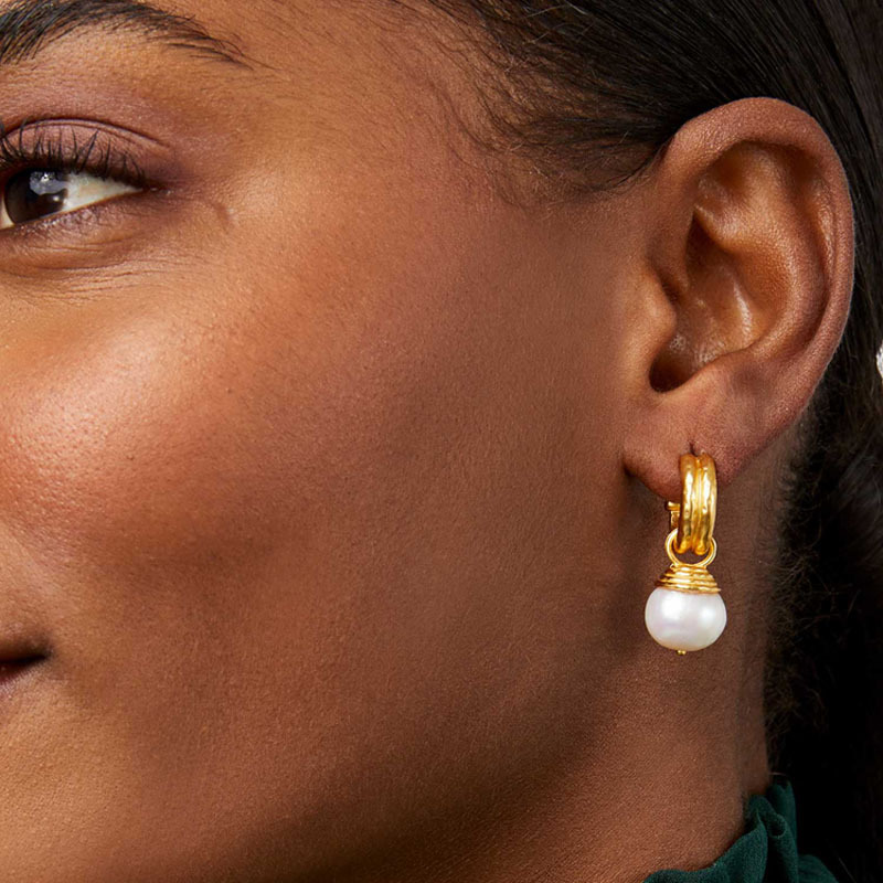 Pearl earrings women 18k gold plated exaggerated simple earrings ear accessories