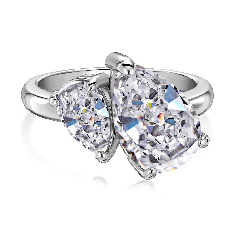 S925 sterling silver ring for women, ice-cut 8A zircon high-carbon diamond ring wholesale