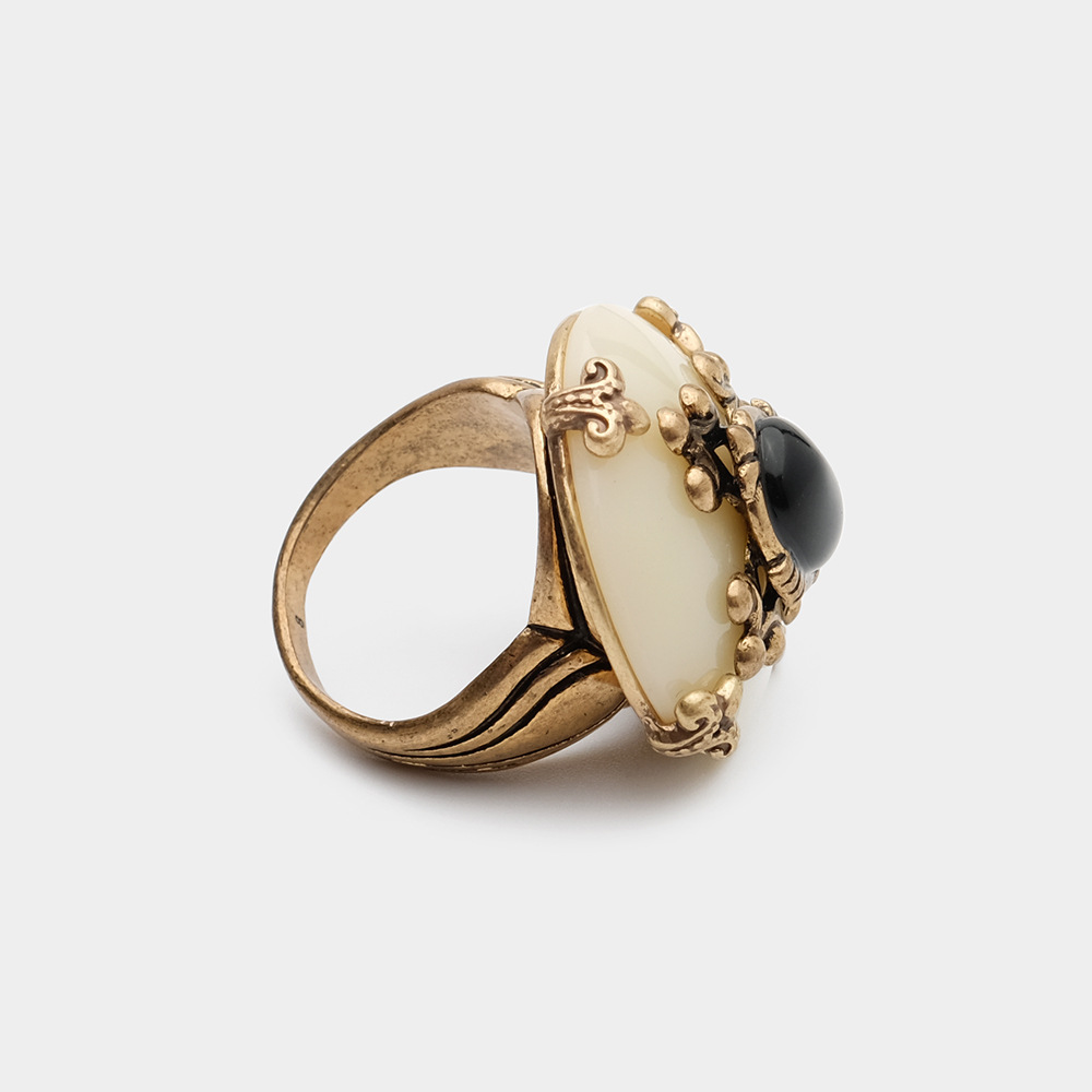European Series Natural Agate Ring for Men and Women Vintage Export Ring