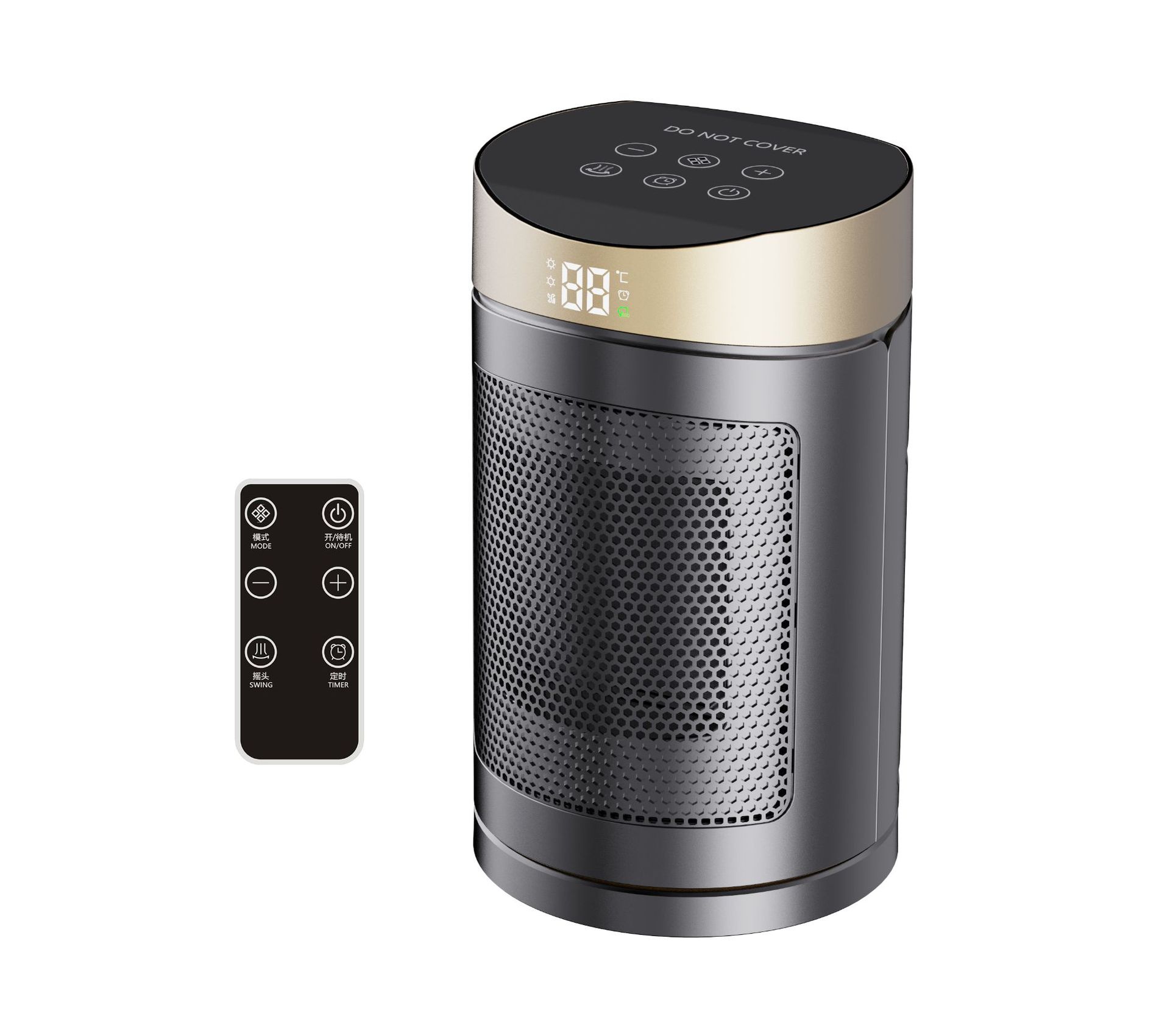 New Heater Household Energy-Saving Oscillating Digital Display Remote Control Electric Heater Office Desktop High-Power Heater