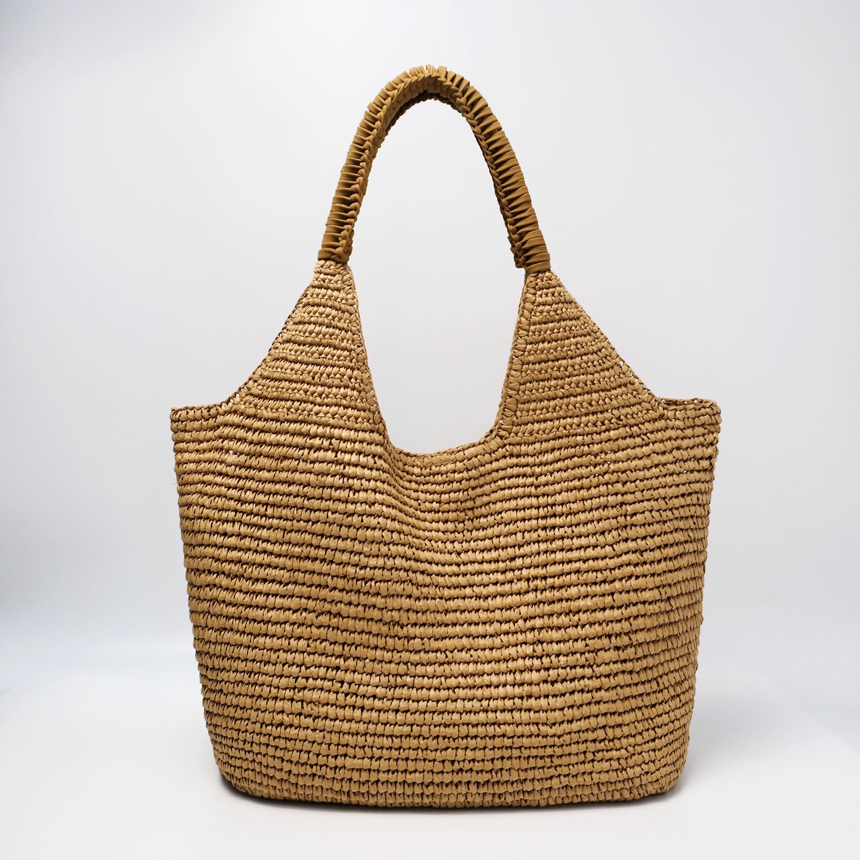 2026 New Straw Bag Handwoven Bag Large Capacity Single Shoulder Tote Bag Vacation Beach Bag Women's Bag