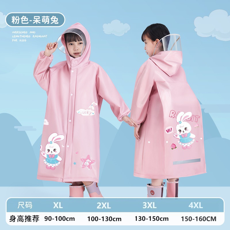 Children Raincoat School Style Kindergarten Big Kids Small Kids School with Backpack Position Full Body