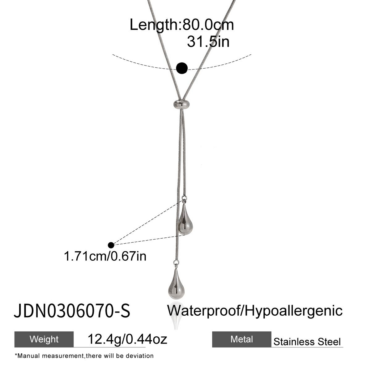 Jieding titanium steel long necklace y-chain sweater chain stainless steel accessories niche