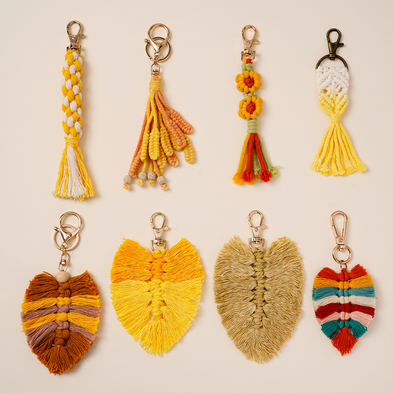 Bohemian Style Bag Pendant Ethnic Leaf Tassel Small Pendant Keychain Plush Pendant