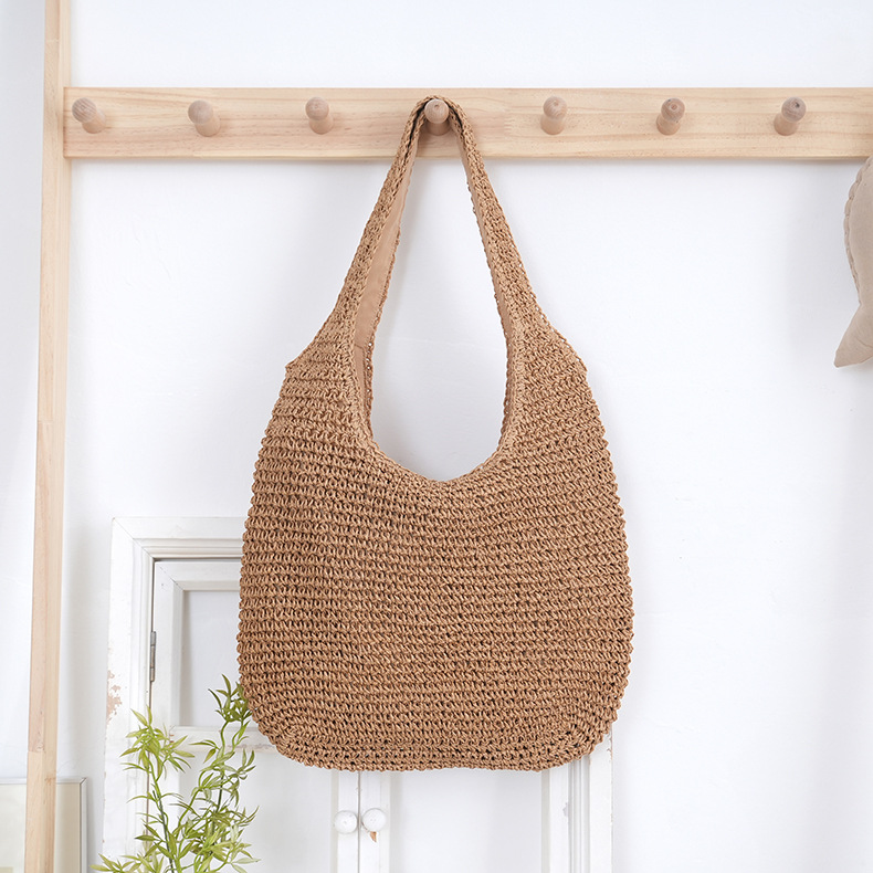 Summer popular shoulder bag, straw woven bag, daily commuting woven bag, vacation shoulder bag
