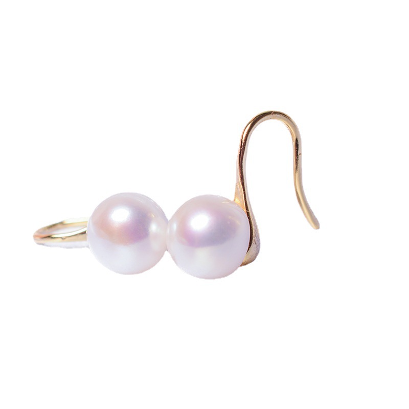 S925 Sterling Silver Natural Freshwater Pearl Earrings Women Summer Niche Earrings High Heel Ear Hooks