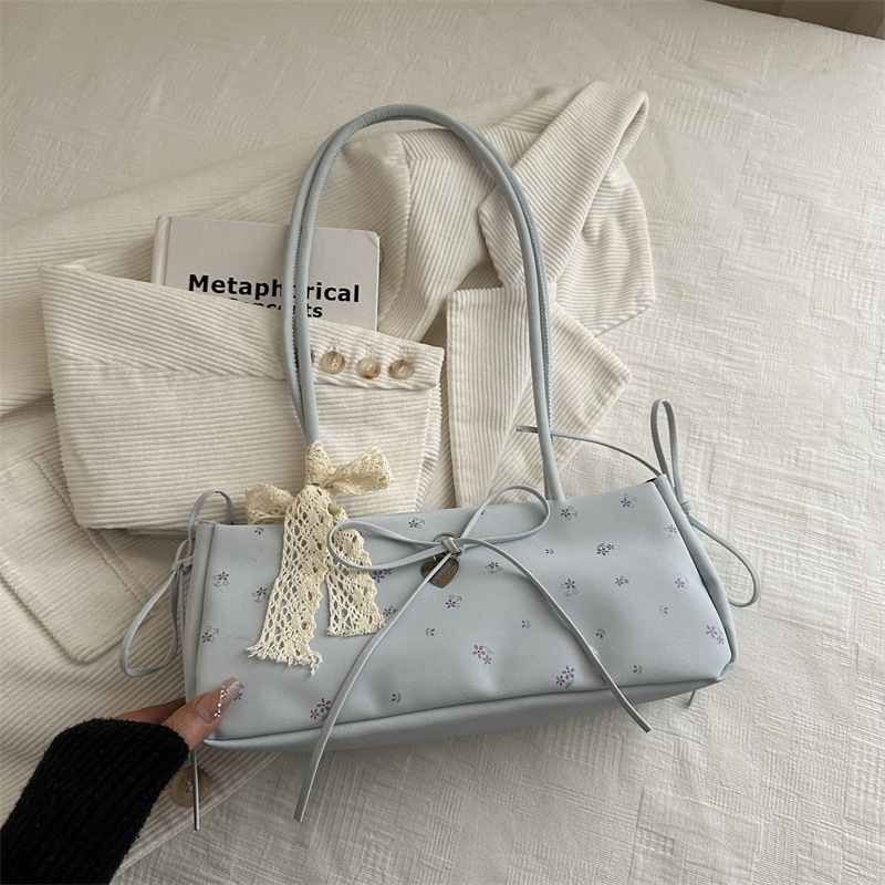 Spring Summer Niche Print Bags Women 2026 New Commute Shoulder Underarm Bags Handbags Baguette Bags