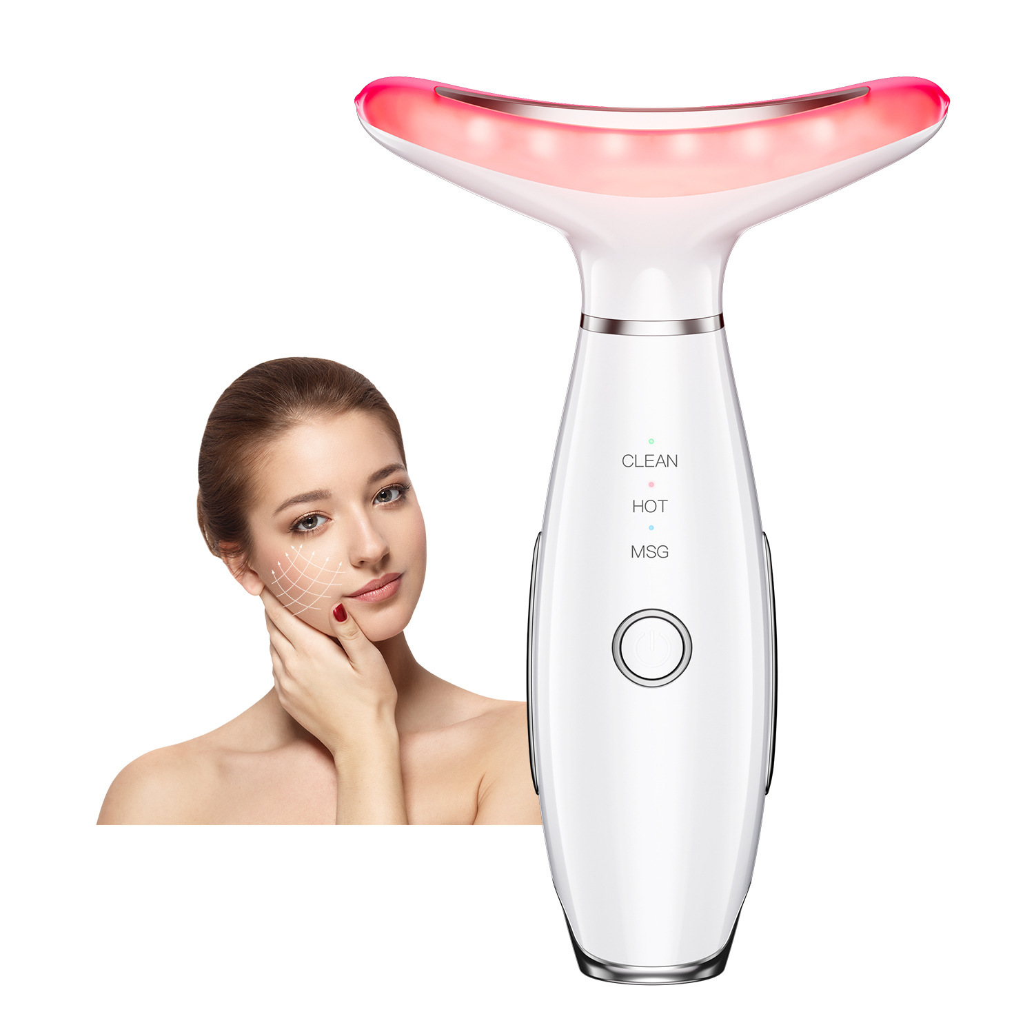 7-color Neck Beauty Instrument to Improve Neck Skin Condition, Youthful MSG Microcurrent Neck Beauty Instrument