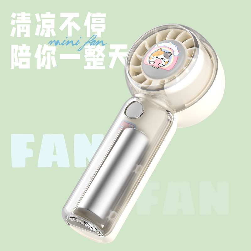 Cartoon Portable Handheld Fan USB Charging Outdoor Lanyard Fan Cute Turbo Fan