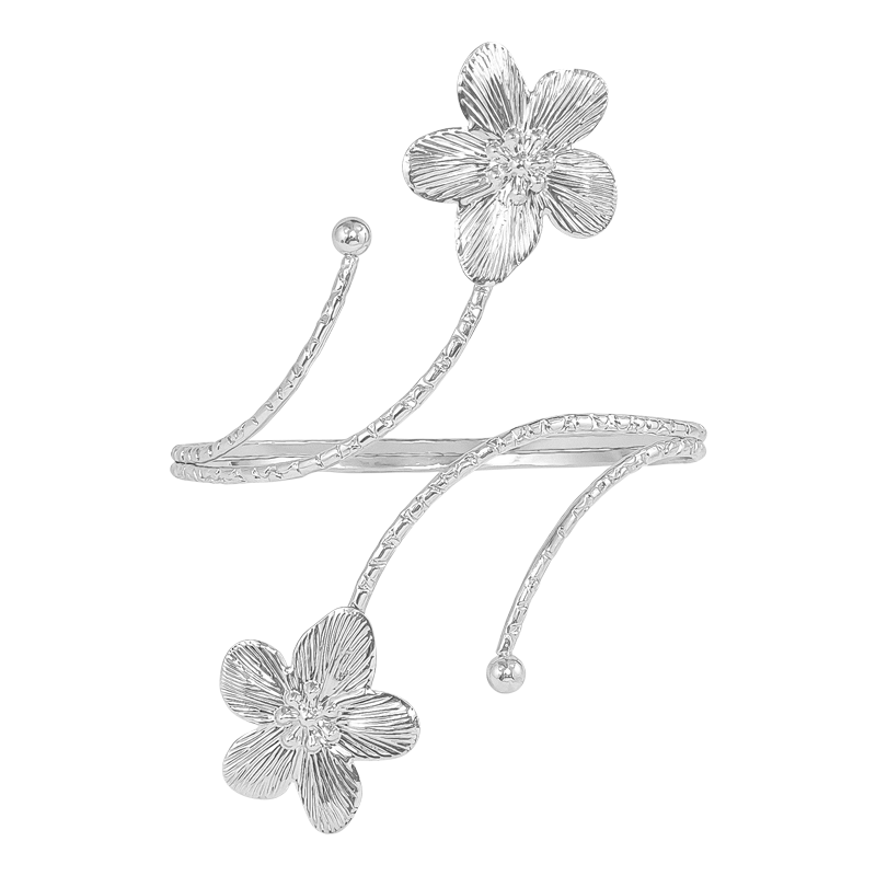 Oil drop colorful small flower open adjustable arm ring metal niche exaggerated sweet accessory