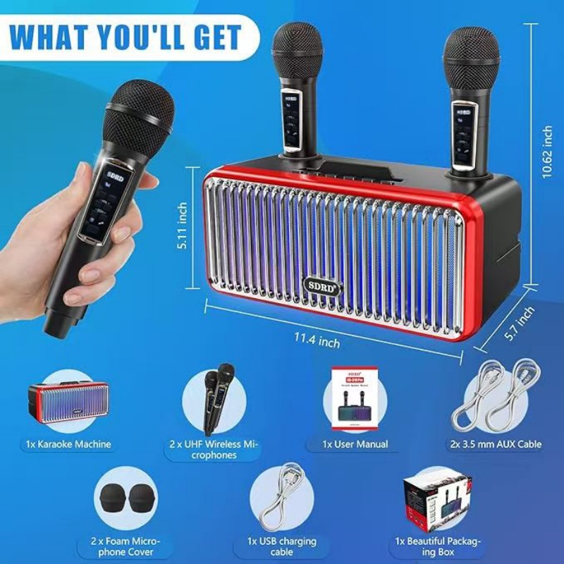 SD319PRO Home TV KTV Bluetooth Speaker Microphone All-in-One Children's Microphone Speaker Outdoor Karaoke Machine