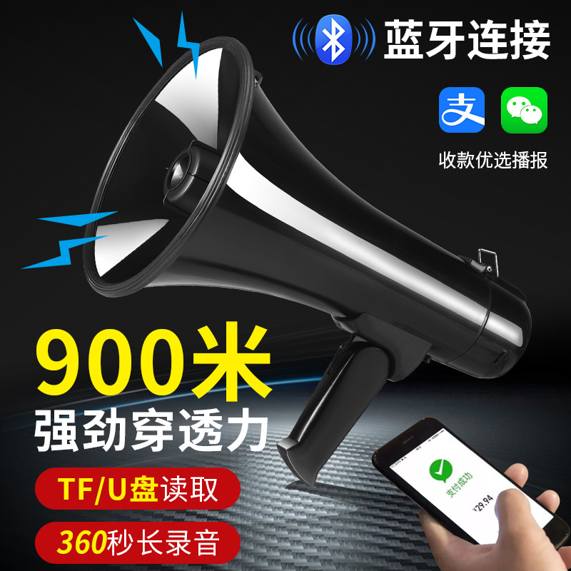 50W High Power Handheld Wireless Loudspeaker Multifunctional Amplifier with Card Slot and Bluetooth Promotion Horn Loudspeaker