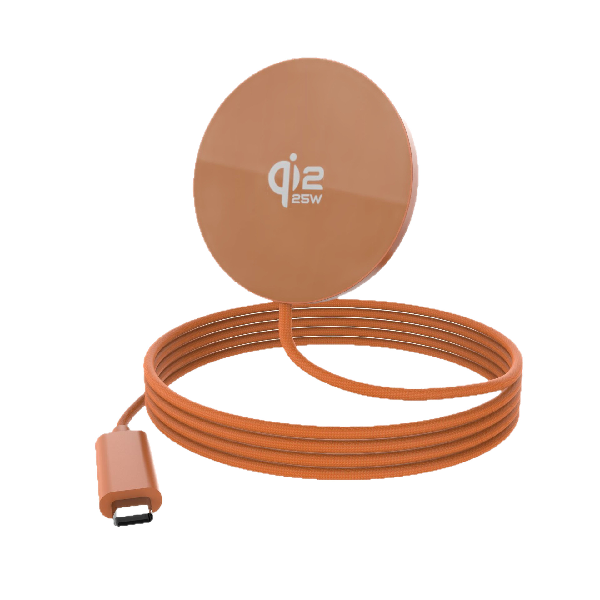 QI2.2 25W Wireless Fast Charging Ultra-Thin Aluminum Alloy Material Portable Magnetic with Cable Phone Wireless Charger