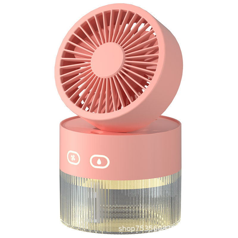 Water Cooling Fan USB Mini Small Fan Desktop Fan Turbo Foldable Cooling Humidifying Spray Fan