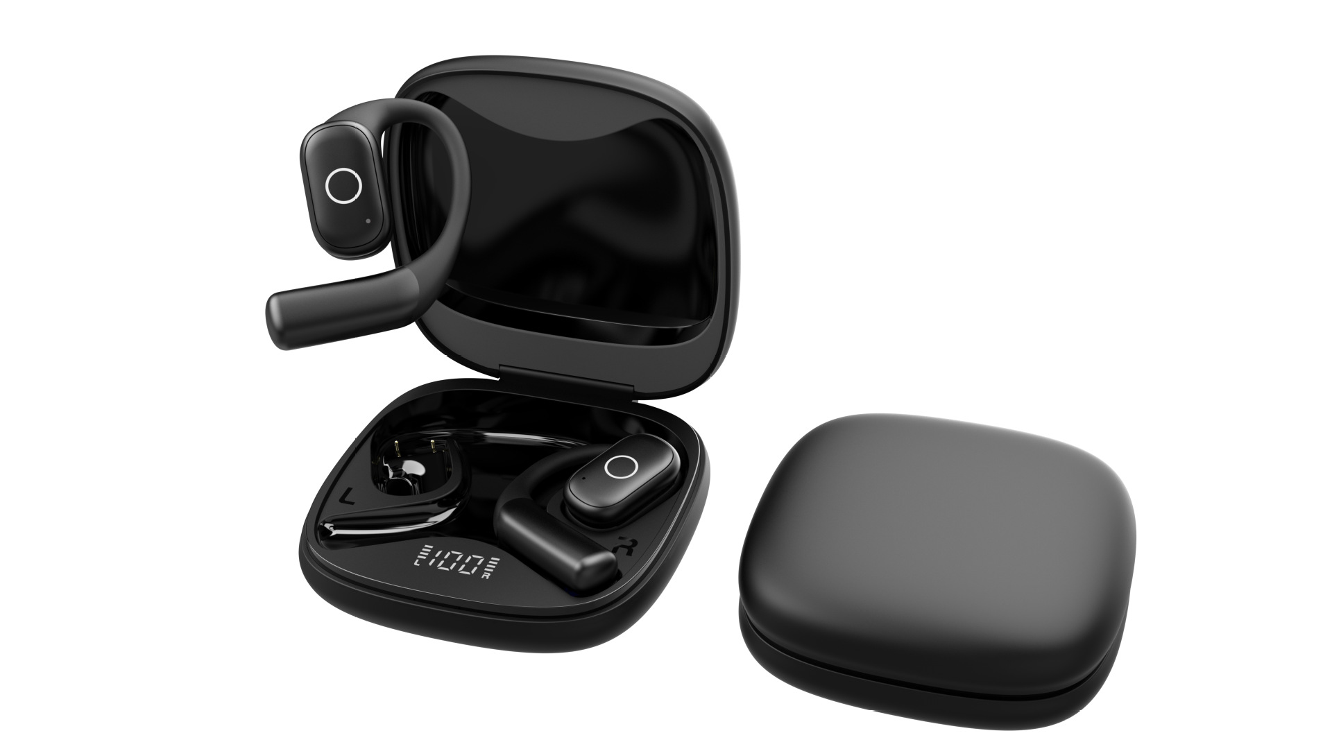 IVANTE Private Mold OW02 Open-Ear Sports Dual-Mic Noise Reduction Waterproof ENC Digital Display Wireless Bluetooth Earbuds