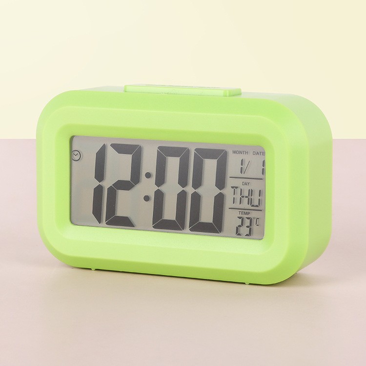 Alarm Clock Children Simple Small Alarm Clock Cute Student Mini Small Desk Clock Temperature Date Display Timer Snooze Clock