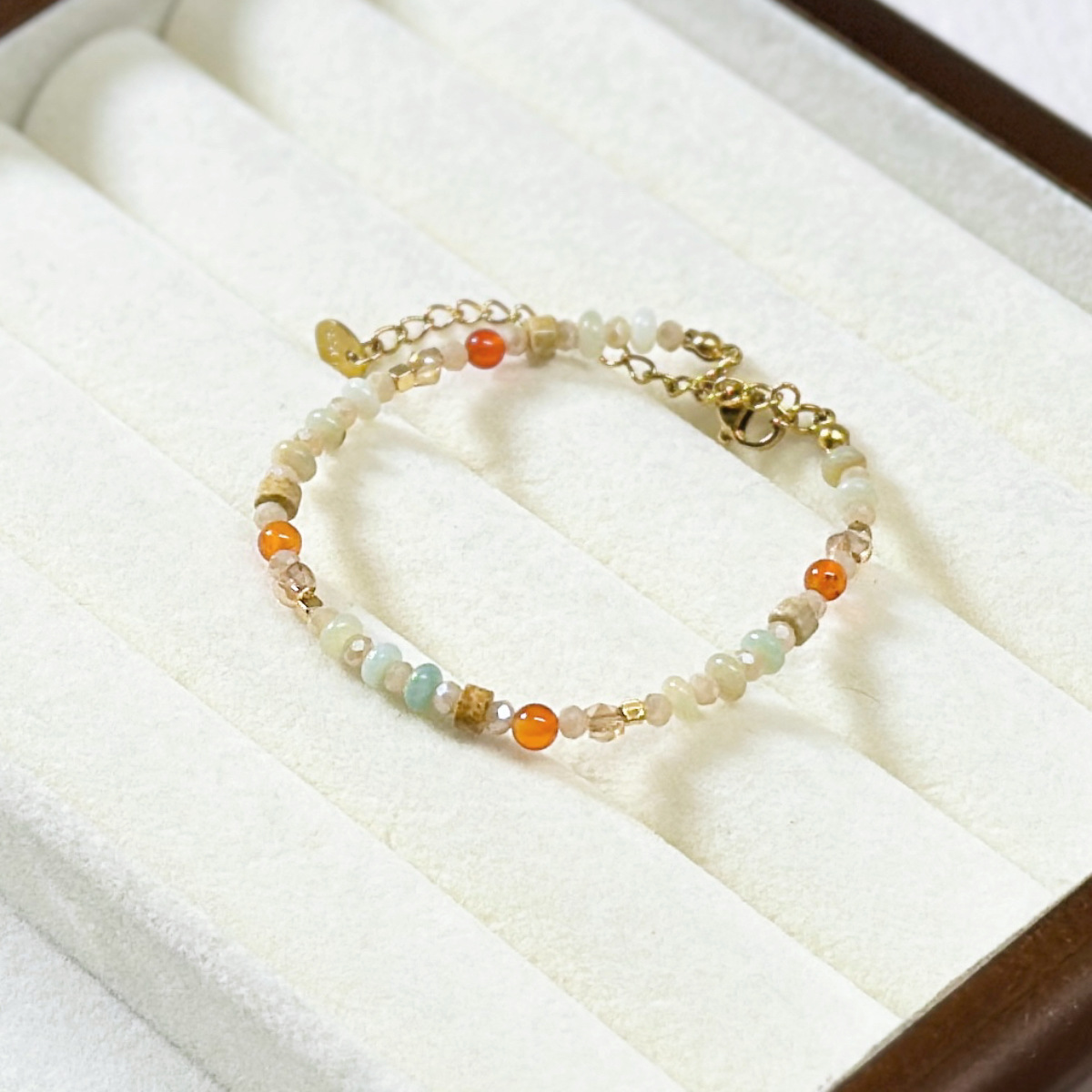 Titanium Steel Natural Stone Shoushan Stone Aquamarine Beaded Bracelet Freshwater Pearl Small Exquisite Bracelet