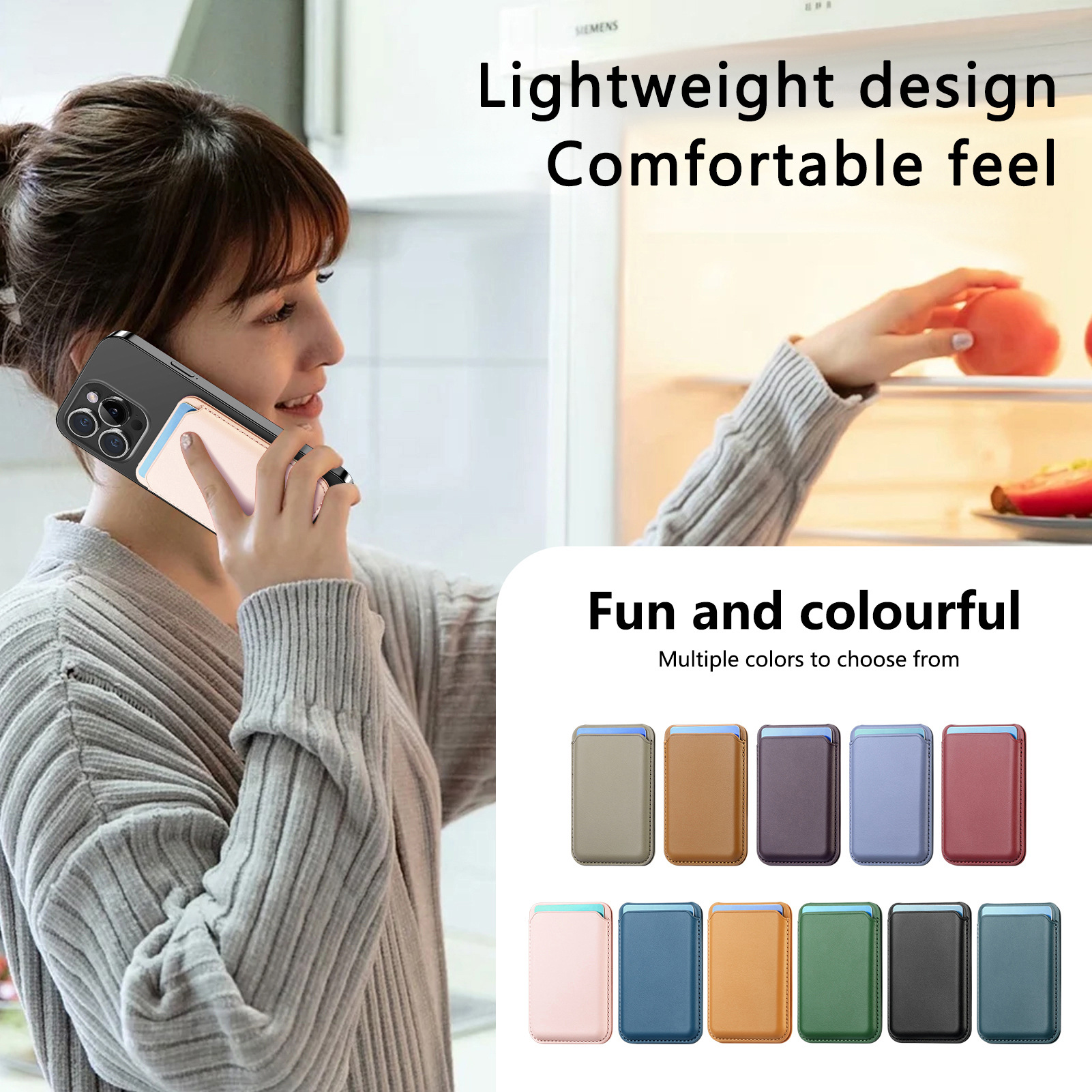 For Apple 17 leather card holder Magsafe strong magnetic up-down flip stand magnetic card holder exquisite packaging