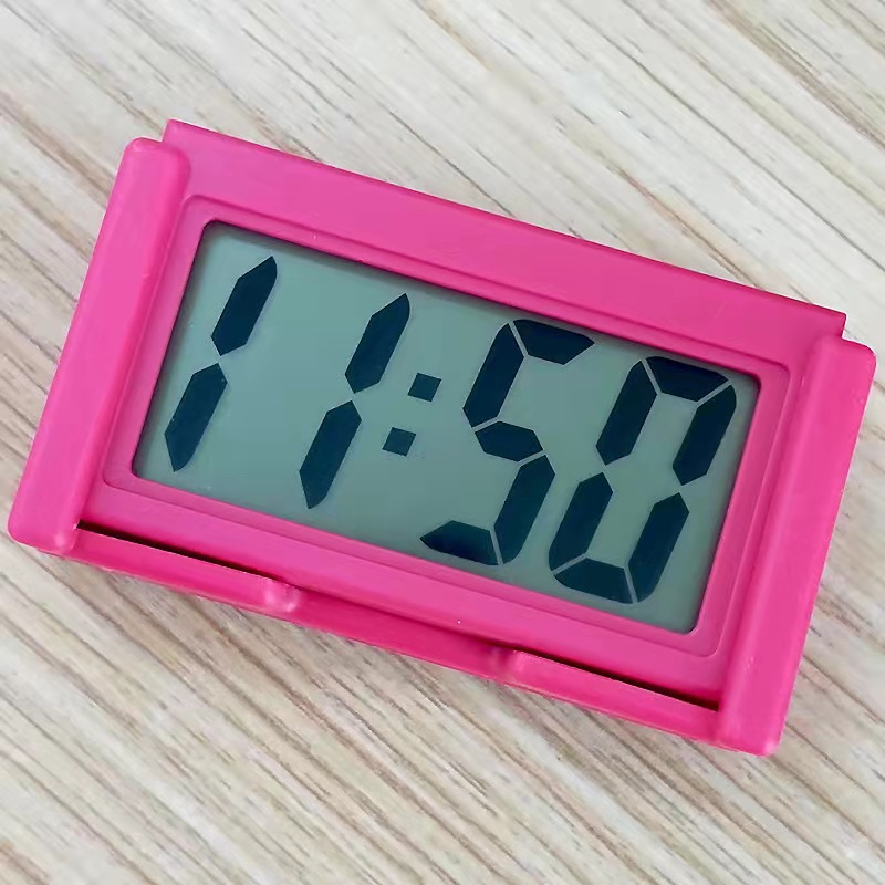 Mini portable car clock simple quadrangular electronic clock student children silent desktop clock can be pasted