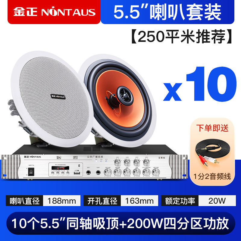 JinZheng Bluetooth coaxial ceiling audio living room ceiling shop speaker dedicated amplifier commercial supermarket restaurant