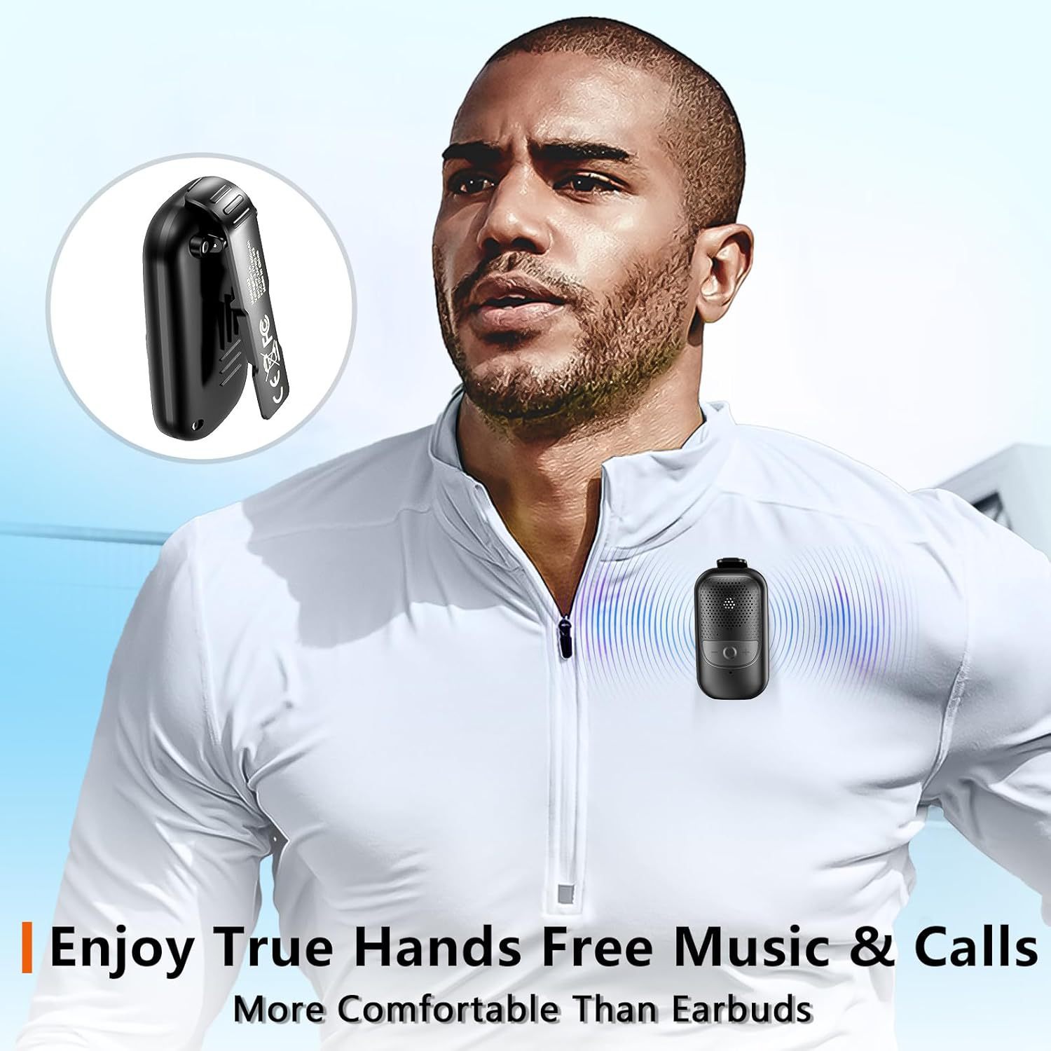 Outdoor sports clip-on portable Bluetooth speaker long battery life wireless audio built-in microphone call noise reduction