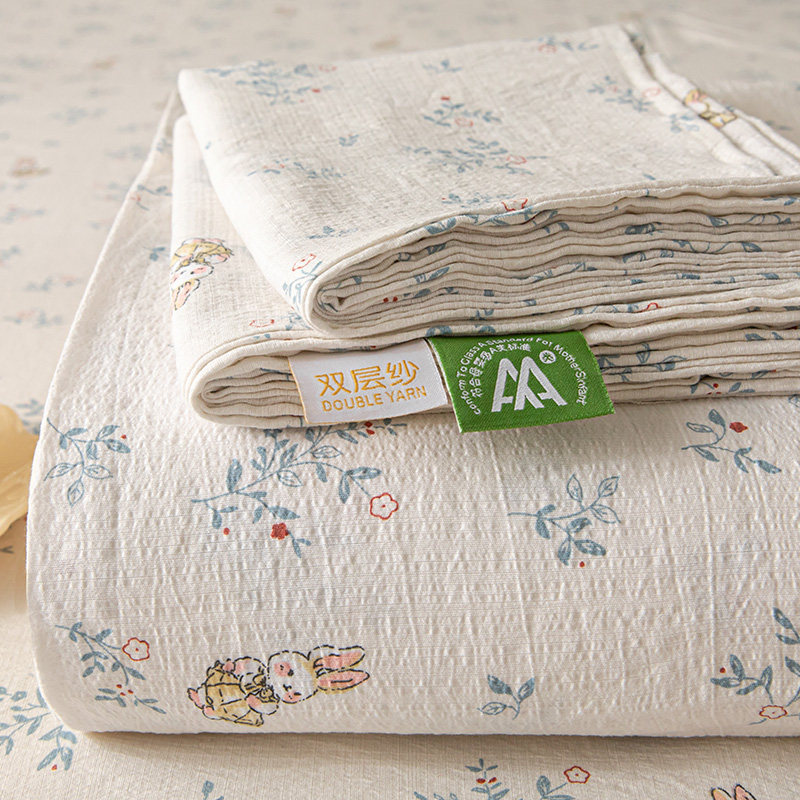 小兔花语【A类面料 孕婴可用】 · 0.9m床：120x230cm【单件床单】