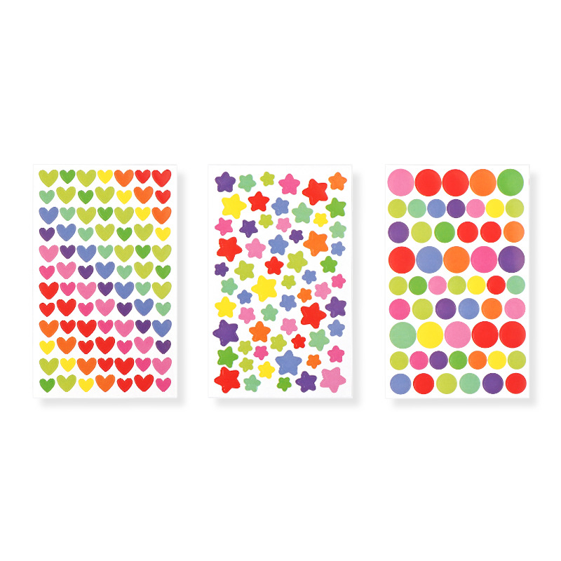 Children's sticker handmade star heart circle hand account sticker DIY photo album decoration accessory hand account sticker