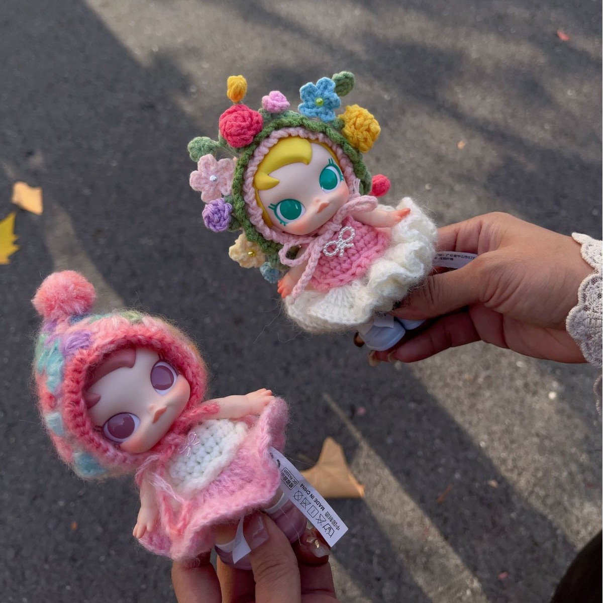 babymolly Active Winter Guide Doll Clothes Handmade Crochet Skirt Hairpin Set Clothes Handmade Doll Clothes bjd