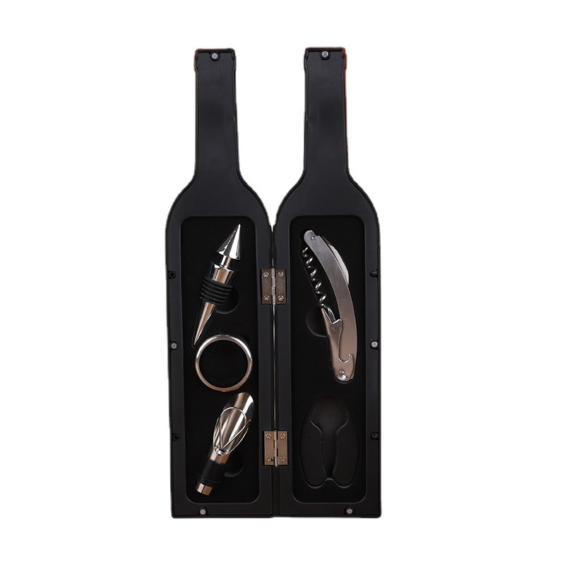 Wine Bottle Shape Wine Bottle Tool Box Red Wine Opener Set Promotional Gift Wine Bottle 5-Piece Set