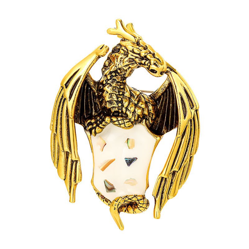 Oil Drip Cartoon Flying Dragon Brooch Men's Suit Coat Accessory Pin Jewelry New