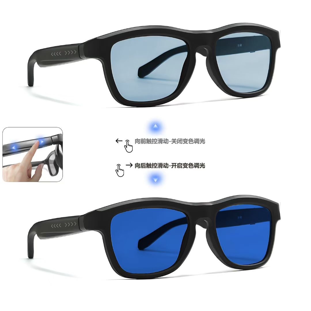 New GV90 color-changing Bluetooth smart glasses AI translation light-adjusting lenses Bluetooth sunglasses music listening
