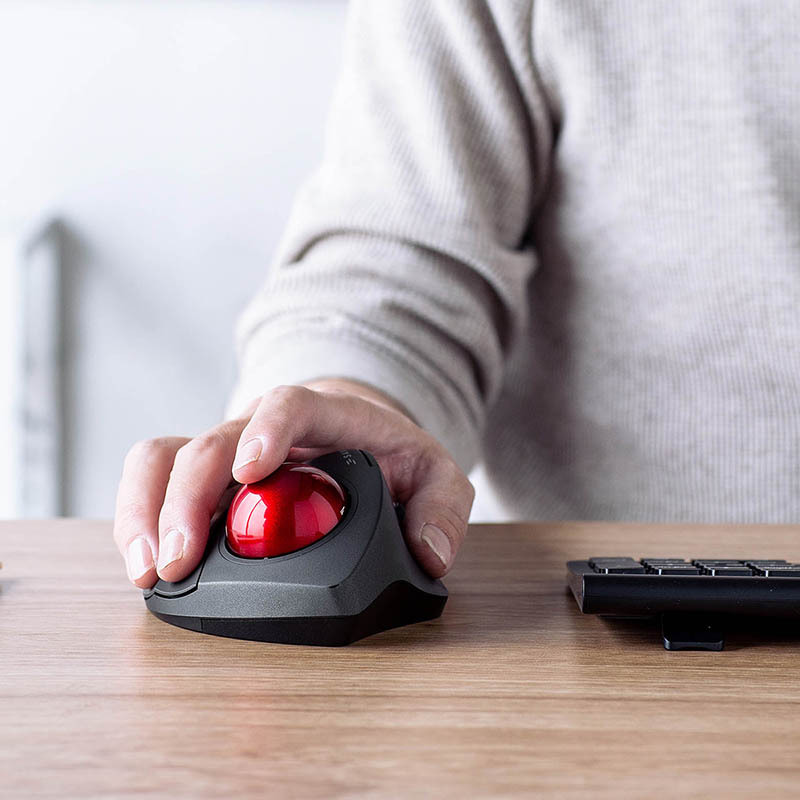 Japan SANWA trackball dual mode silent wireless mouse ergonomic vertical drawing CAD GMAT TB137