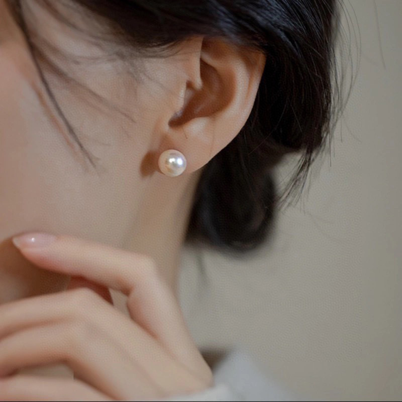 Natural Freshwater Pearl Earrings New Simple Flight Attendant Ear Clips 925 Sterling Silver Earrings for Women