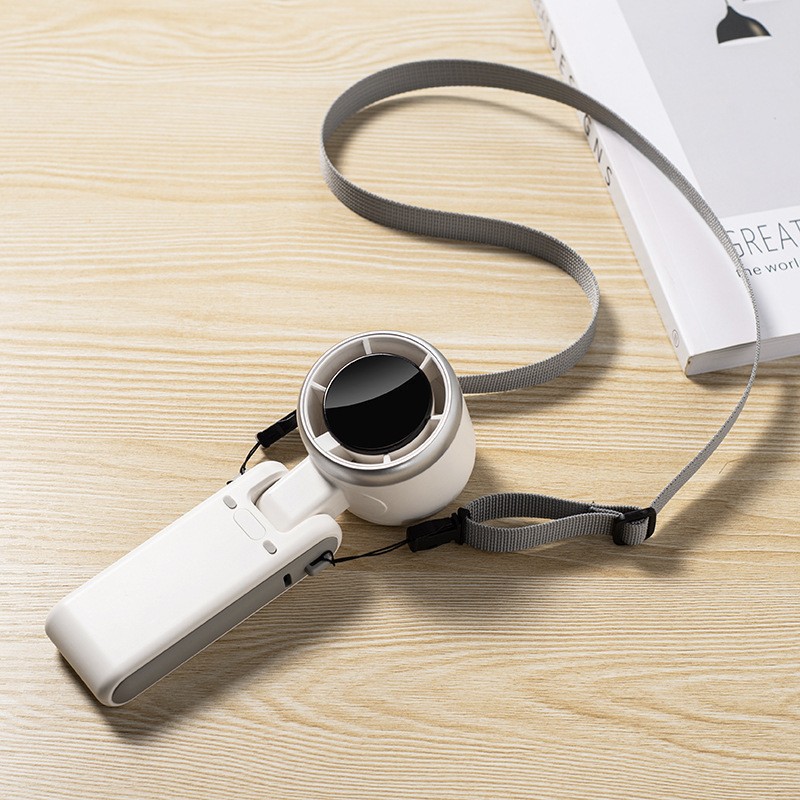 607 handheld folding cooling small fan turbo desktop USB charging portable digital display cooling outdoor student