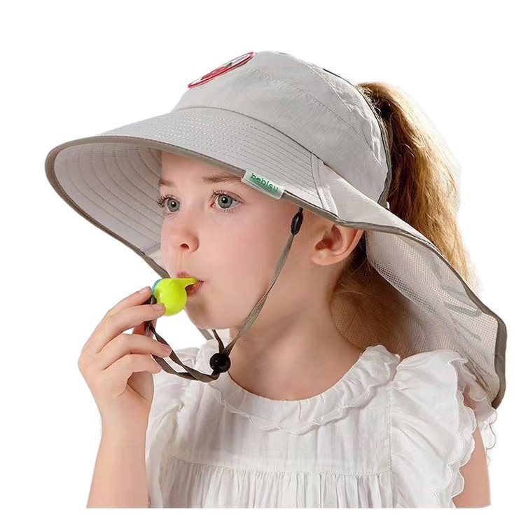 Children's Sun Hat, Summer, Boys, UV Protection, Wide Brim, Neck Protection, Hollow Top, Cape Hat, Girls, Sun Hat