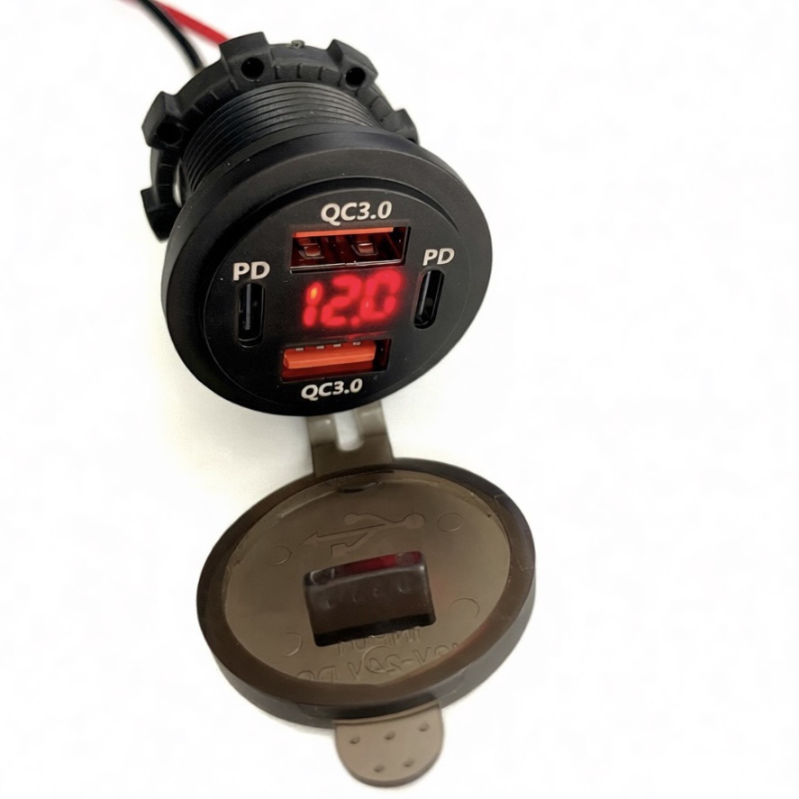 Modified Car Charger Fast Charge Adapter Plug Motorcycle Car Charging Port Retrofit 12-24V Car Cigarette Lighter Head