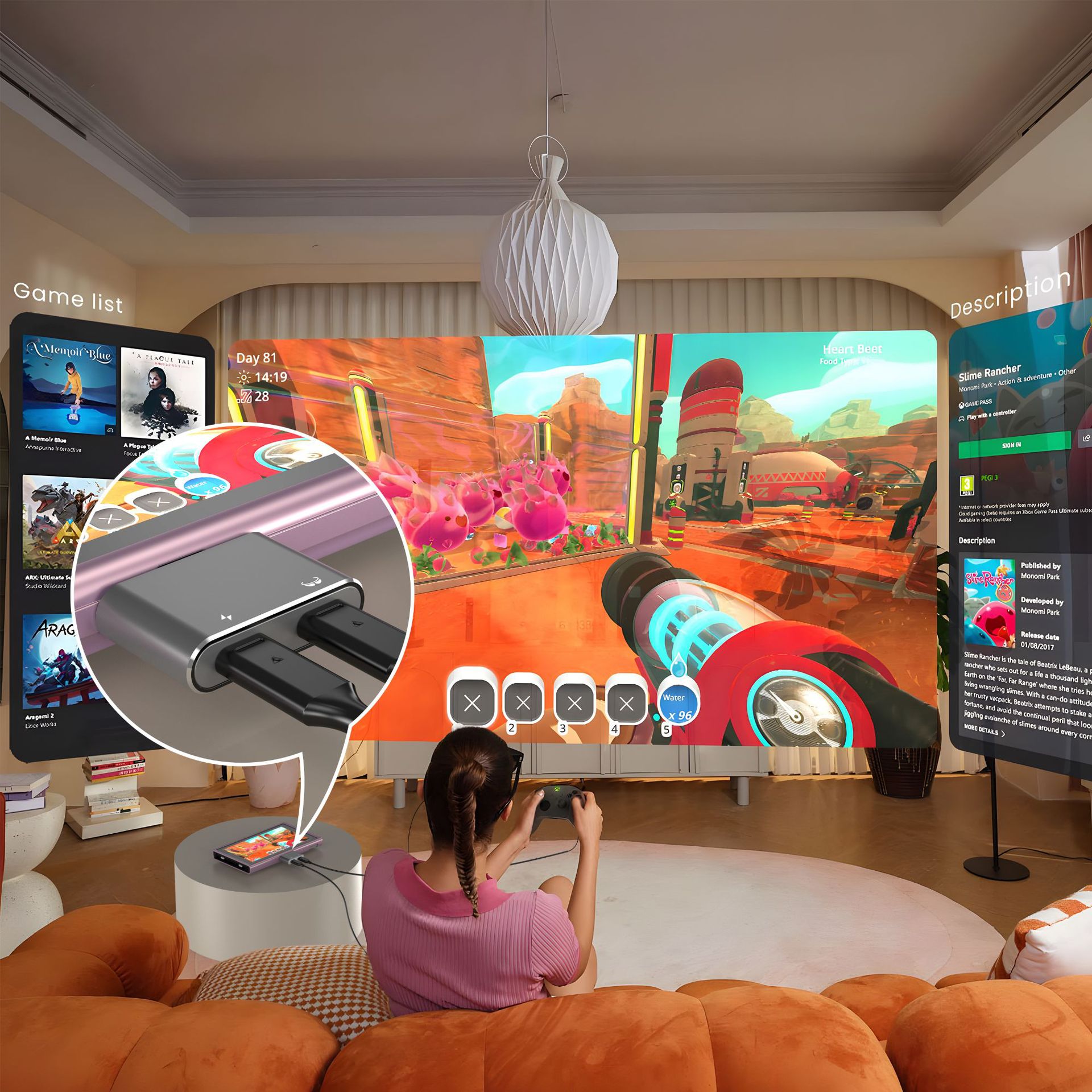 New AR glasses docking station mobile phone tablet PD charging data transmission two-in-one Type-C adapter