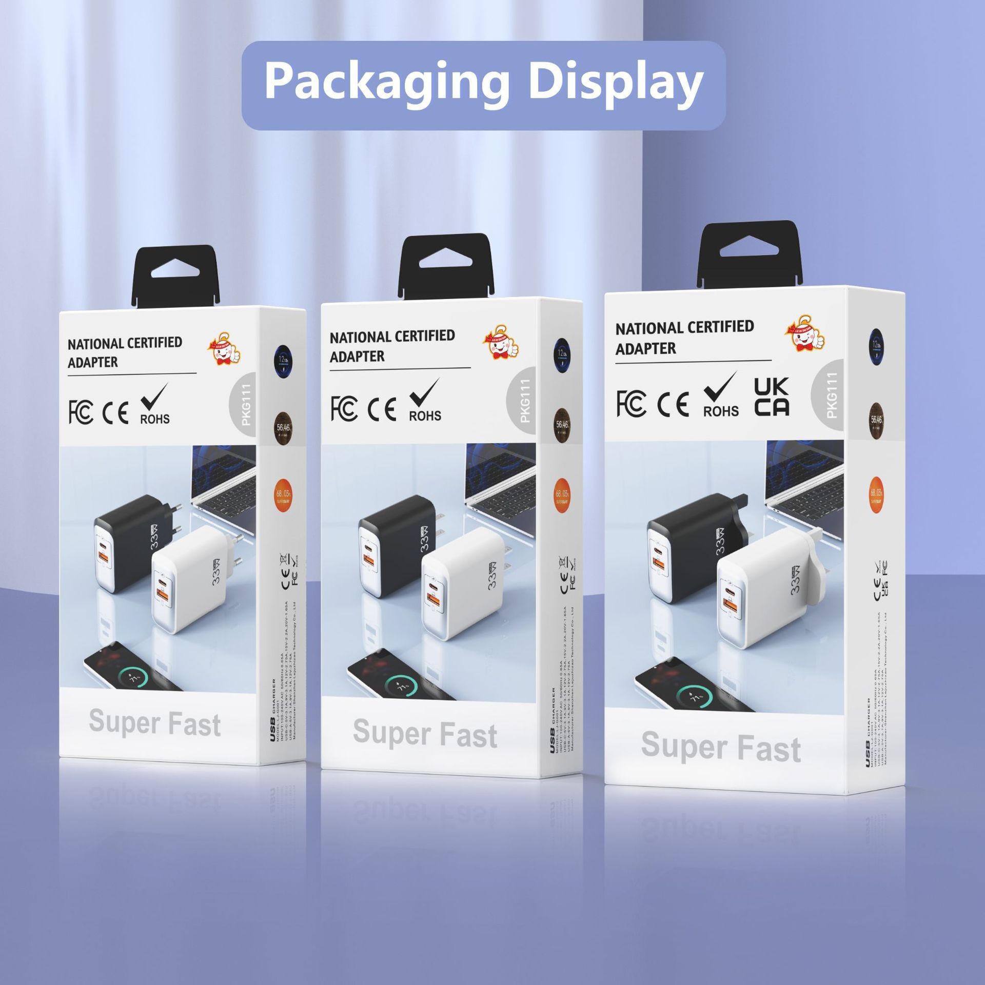 Specially certified GaN 33W notebook charger A+C British standard full protocol phone charging head