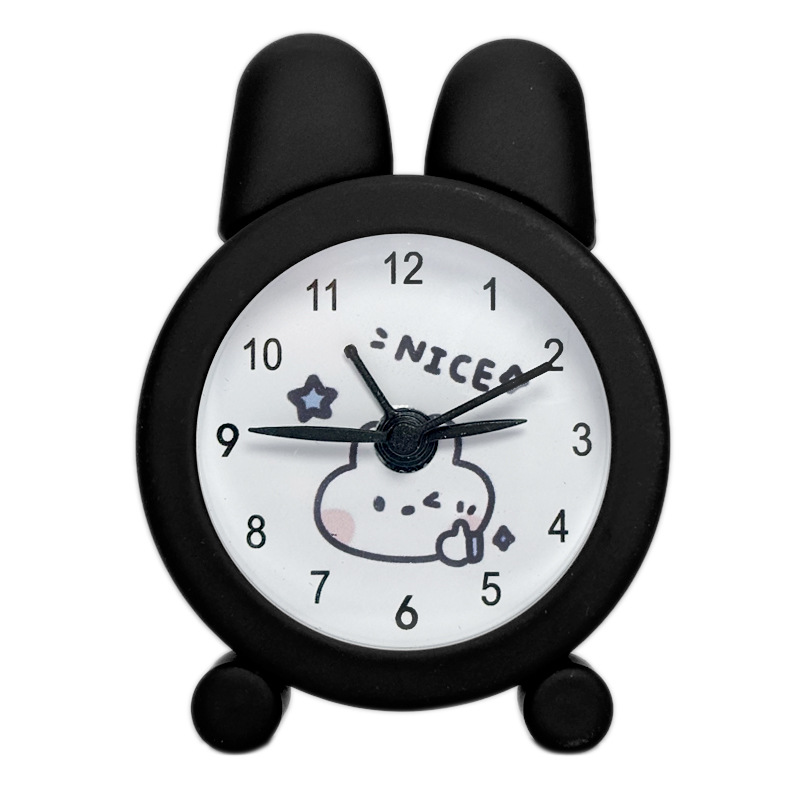 Mini Metal Small Alarm Clock Cute Rabbit Children Student Stationery Gift Alarm Clock Customizable with Logo