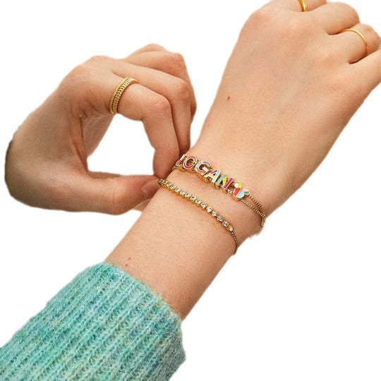 Simple Bracelet 26 Drop Oil Letter Bracelet English Fashion Accessories