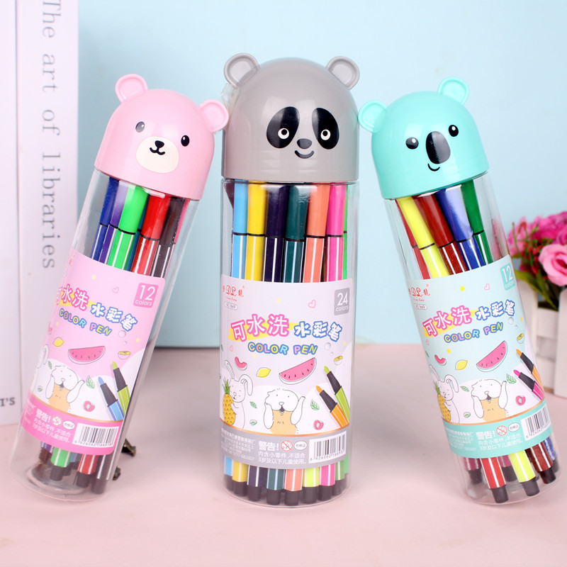 5ZW Kindergarten Large Capacity Durable Washable Watercolor Pen Student Full Set Drawing Pen Set Cartoon Children
