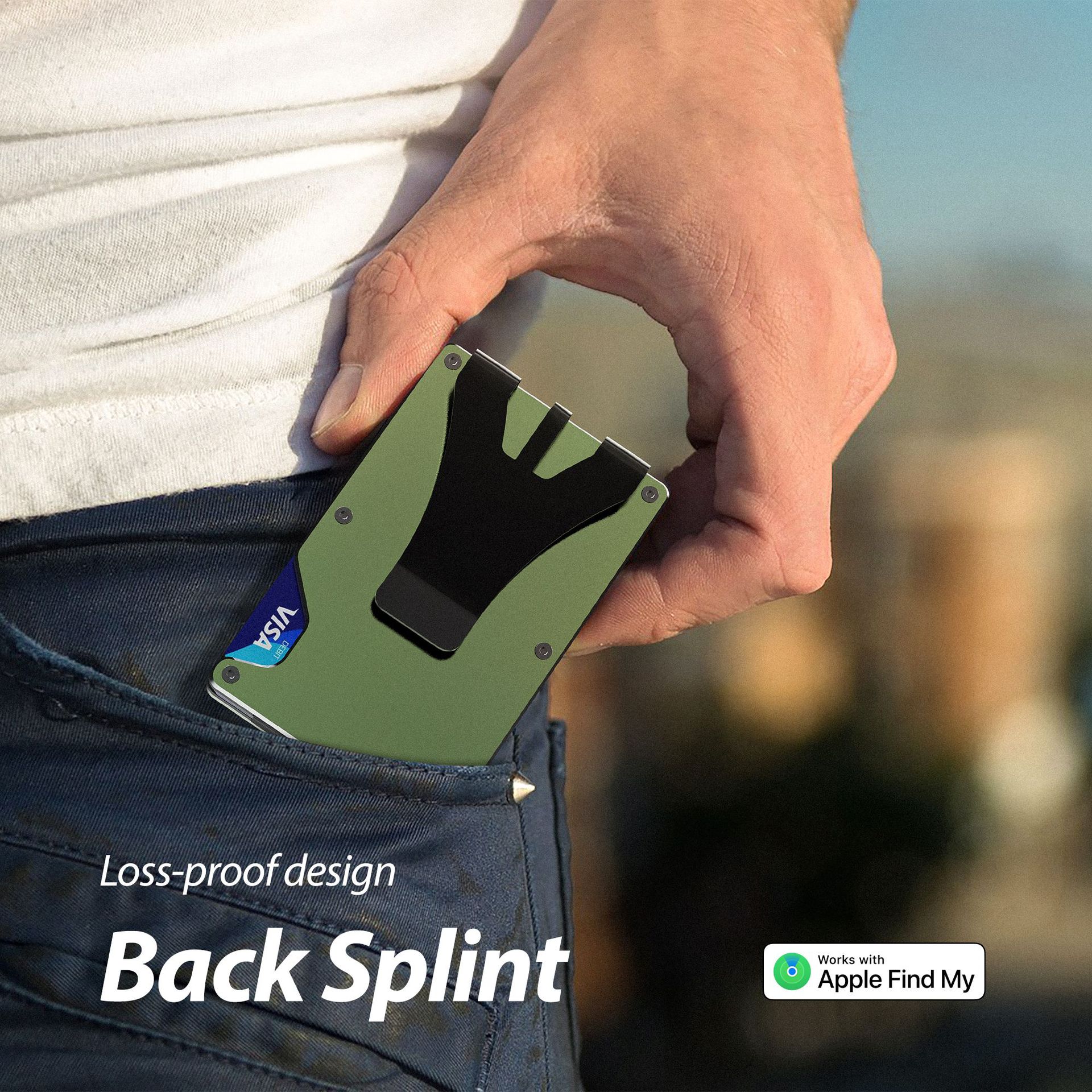 New Metal Money Clip Built-in Apple Find My Locator Chip Anti-Loss Card Clip Metal Wallet